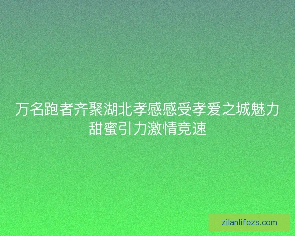 万名跑者齐聚湖北孝感感受孝爱之城魅力甜蜜引力激情竞速 万名跑者齐聚湖北孝感感受孝爱之城魅力甜蜜引力激情竞速