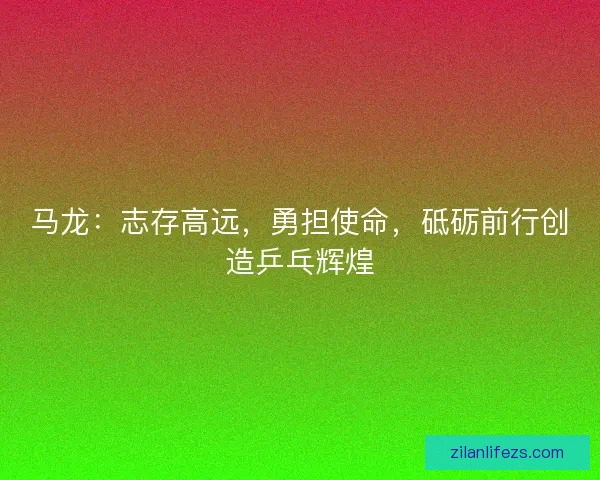 马龙:志存高远,勇担使命,砥砺前行创造乒乓辉煌 马龙:志存高远,勇担使命,砥砺前行创造乒乓辉煌